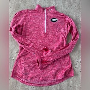 Women’s Nike Heathered Red Georgia Bulldogs Quarter Zip Pullover